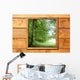 Wooden window jungle green forest view Wall Mural