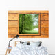 Wooden window jungle green forest view Wall Mural