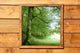 Wooden window jungle green forest view Wall Mural