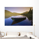 View Of Boat At Lebreux Lake At Sunset, Quebec Wall Mural