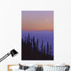 Crescent Moon Rises In Sunset Over Mountains, Whistler, Bc Canada Wall Mural