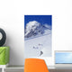 Two Young Men Skiing Untracked Powder In Figure 8's Wall Mural
