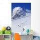 Two Young Men Skiing Untracked Powder In Figure 8's Wall Mural