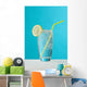 Clear Glass Of Water With Lemon And Drinking Straw Wall Mural