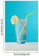Clear Glass Of Water With Lemon And Drinking Straw Wall Mural