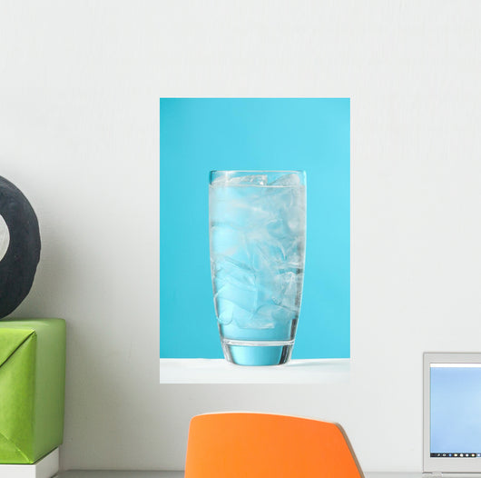 Very Full Glass Of Water With Ice Wall Mural