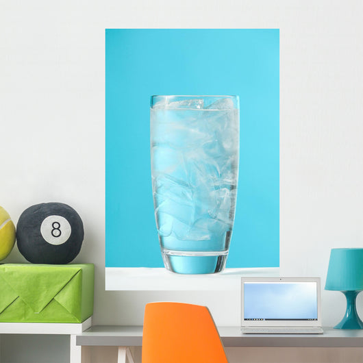 Very Full Glass Of Water With Ice Wall Mural