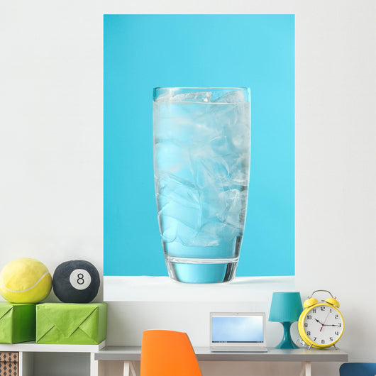 Very Full Glass Of Water With Ice Wall Mural
