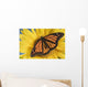 Monarch Butterfly On Sunflower Wall Mural