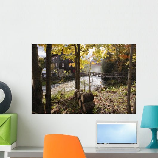 View Of Ulverton Wool Mill, Eastern Townships, Quebec, Canada Wall Mural