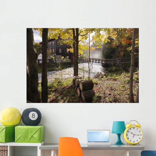 View Of Ulverton Wool Mill, Eastern Townships, Quebec, Canada Wall Mural