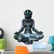 Meditating Apocalyptic Astronaut Girl Wall Decal