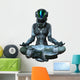 Meditating Apocalyptic Astronaut Girl Wall Decal