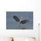 Great Blue Heron Flies Through Wetland Marsh Wall Mural