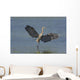 Great Blue Heron Flies Through Wetland Marsh Wall Mural