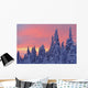 View Of Snow-Covered Trees And Sky At Twilight, Quebec, Canada Wall Mural