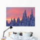 View Of Snow-Covered Trees And Sky At Twilight, Quebec, Canada Wall Mural