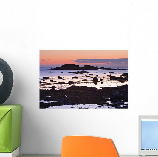 View Of Rock And Sea At Twilight Wall Mural
