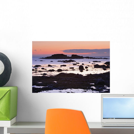 View Of Rock And Sea At Twilight Wall Mural