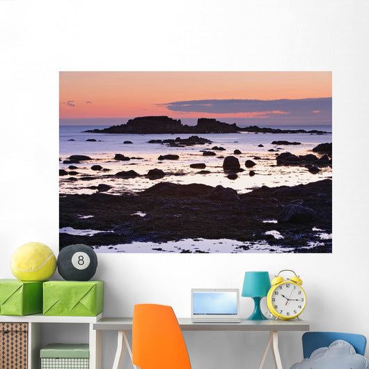 View Of Rock And Sea At Twilight Wall Mural