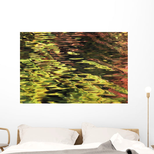 Oak And Maple Trees Reflections In Water Autumn Wall Mural