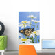 Monarch Butterfly In Daisies Wall Mural