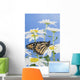 Monarch Butterfly In Daisies Wall Mural