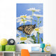 Monarch Butterfly In Daisies Wall Mural