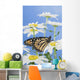 Monarch Butterfly In Daisies Wall Mural