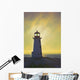 Sunset Over Peggy's Cove Lighthouse Wall Mural
