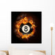 Flame 8 Ball Wall Mural