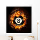 Flame 8 Ball Wall Mural