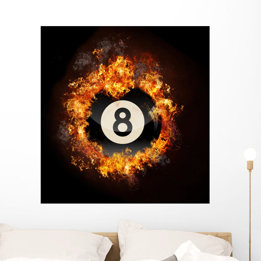 Flame 8 Ball Wall Mural