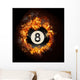 Flame 8 Ball Wall Mural