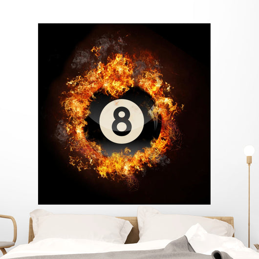 Flame 8 Ball Wall Mural