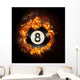 Flame 8 Ball Wall Mural