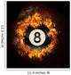 Flame 8 Ball Wall Mural