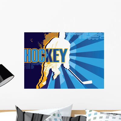 Hockey Abstract Poster shown on a wall