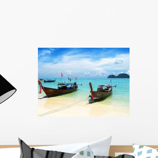 Fishing Boats Turquoise Water Wall Decal