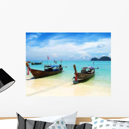 Fishing Boats Turquoise Water Wall Decal