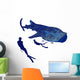 Tiburon Ballena Diving Whales Wall Decal Sticker Set