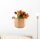 Wooden Bucket Ful of Tulips Wall Decal