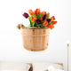Wooden Bucket Ful of Tulips Wall Decal
