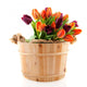 Wooden Bucket Ful of Tulips Wall Decal