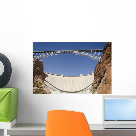 Bridge Crossing Colorado River And Glen Canyon Dam Wall Mural