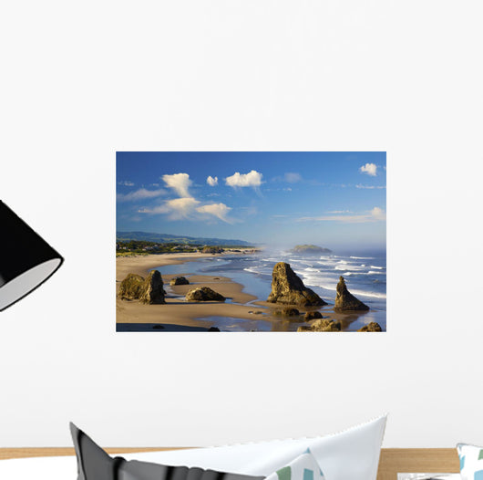 Morning Light Adds Beauty To Rock Formations At Bandon State Park Wall Mural