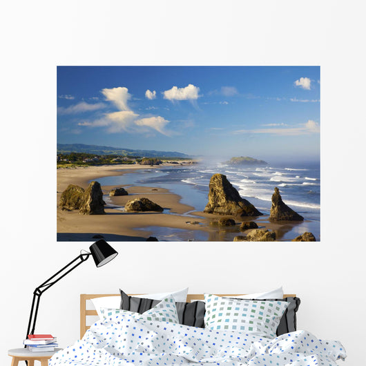 Morning Light Adds Beauty To Rock Formations At Bandon State Park Wall Mural