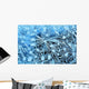 Close Up Of Frost Crystals With Cyan Lighting Wall Mural