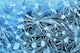 Close Up Of Frost Crystals With Cyan Lighting Wall Mural