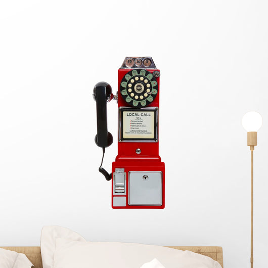 Vintage Red Pay Phone